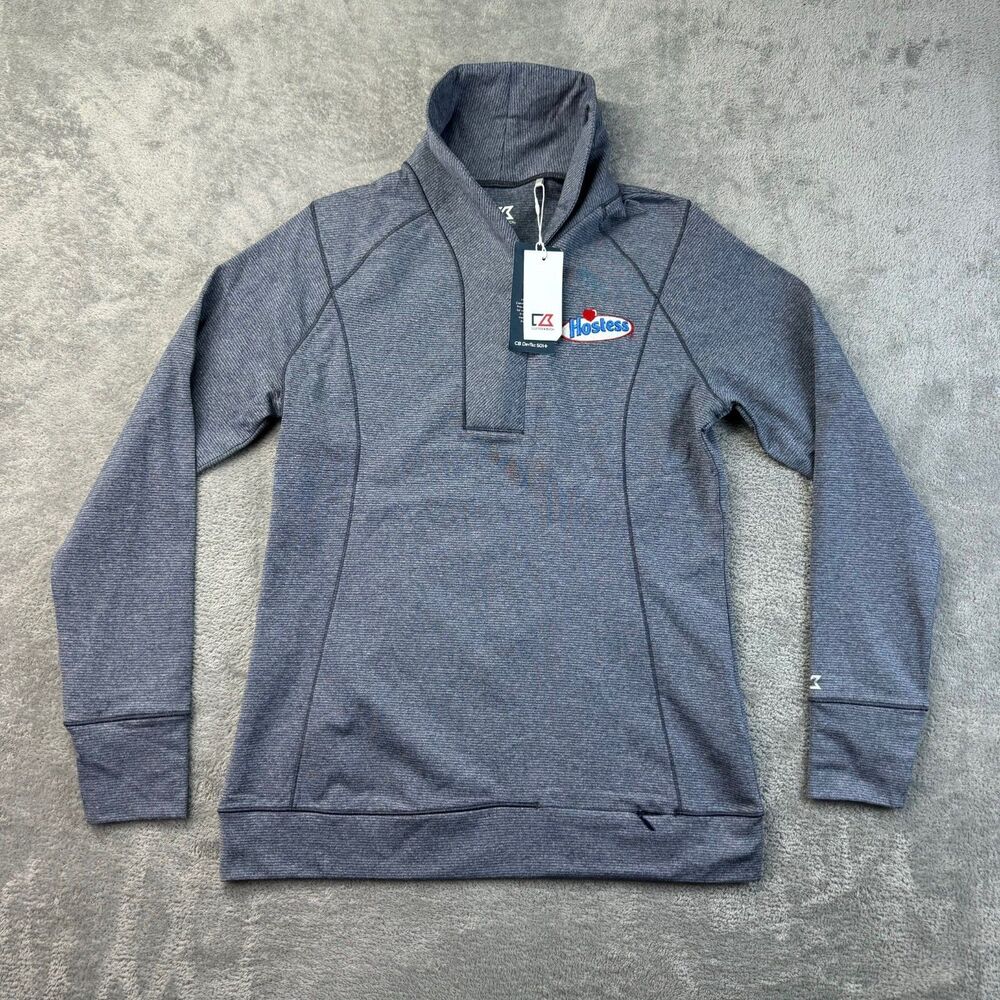 Cutter & Buck Pullover Men's Small Gray Long Sleeve Hostess 1/2 Zip Sweater NWT